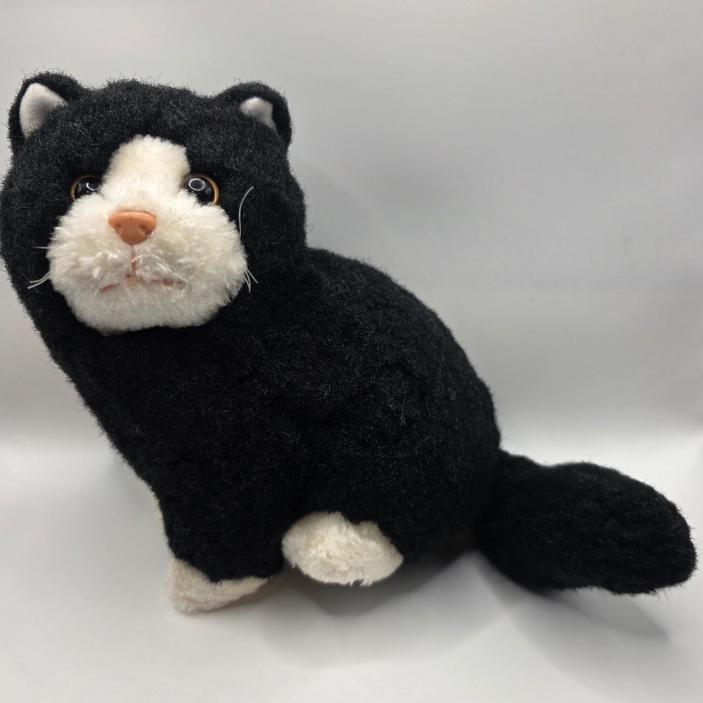 ASPCA Special Effects Sylvie Tuxedo Cat Plush Black White Vintage 1994 6x12in